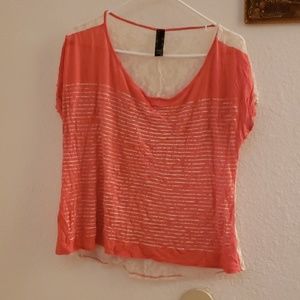 coral color blouse